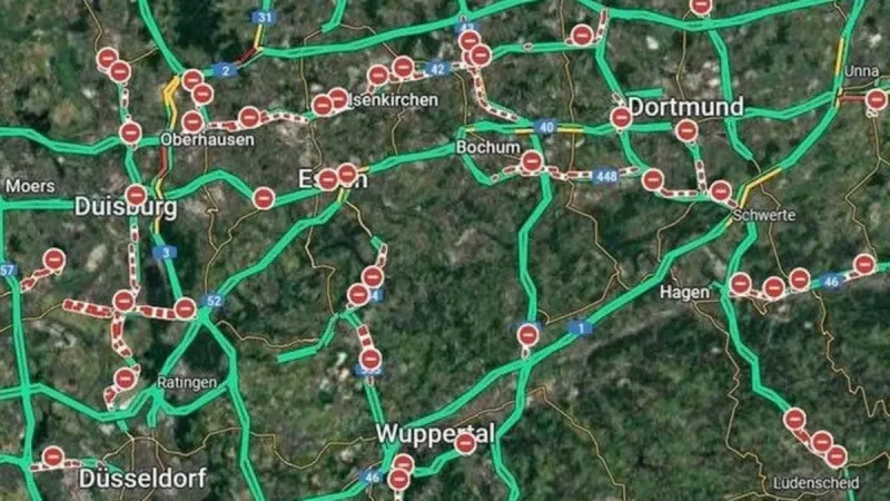 Almanya’da Google Maps kabusu! Tüm yolları kapalı gösterdi ülke karıştı