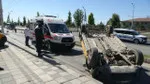 Malatya’da ticari taksi ters döndü: 1 yaralı