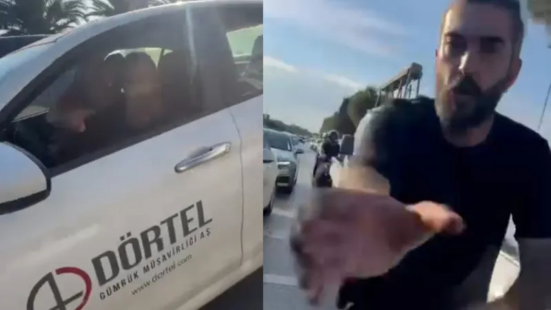 Maltepe'de çocuklarıyla seyir halindeki kadın sürücüye saldırı!
