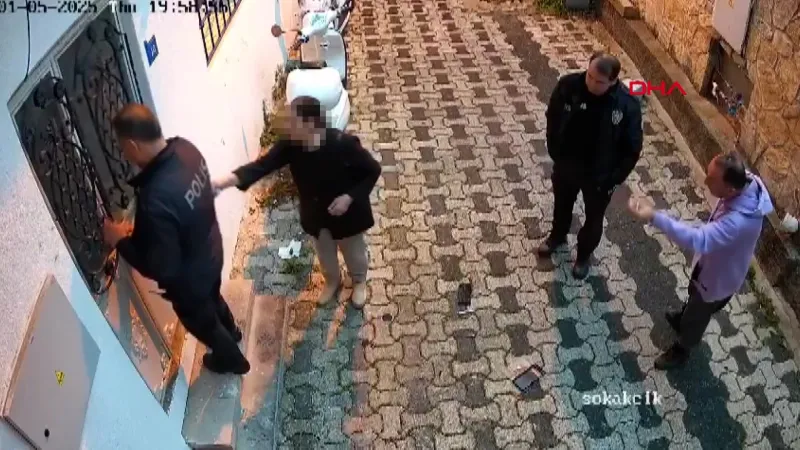 Bodrum'da Komşu Kavgası Kamerada! Şok Eden Anlar!