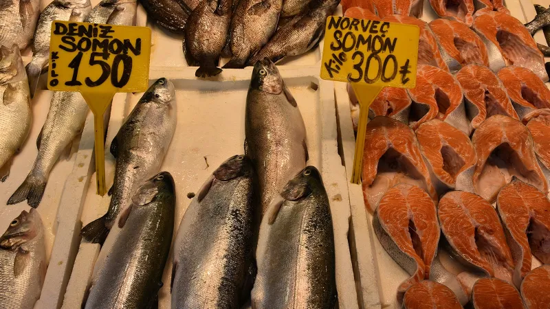 Trabzon'da tezgahları somon ve alabalık süslüyor